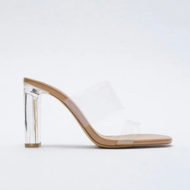 ZARA Clear Nude Schoenen Maat 40 - Etsy België
