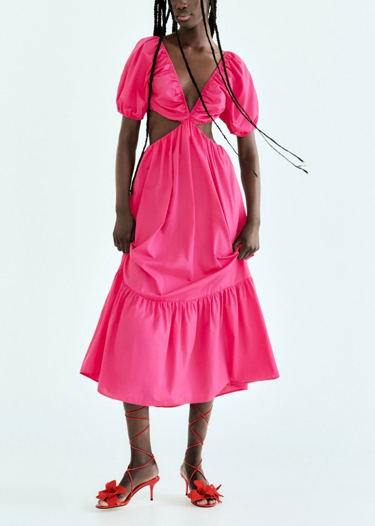 Zara Pink Cut Out Poplin Dress Size XL and L - Etsy Singapore