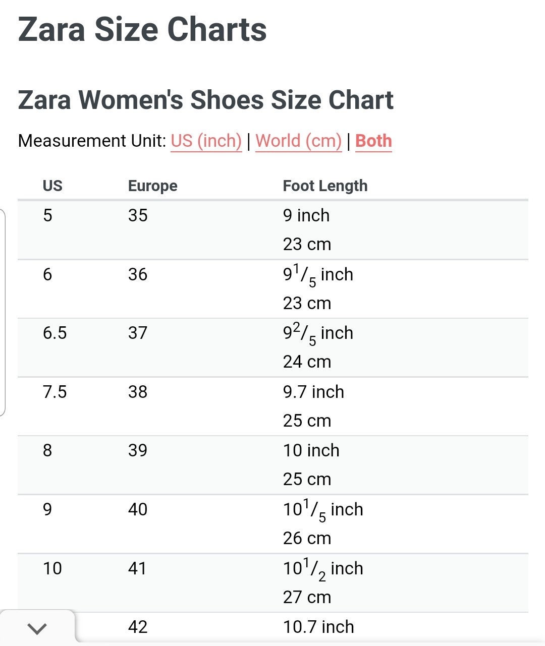 efficacement binaire Percer zara size chart hémisphère grandir rural