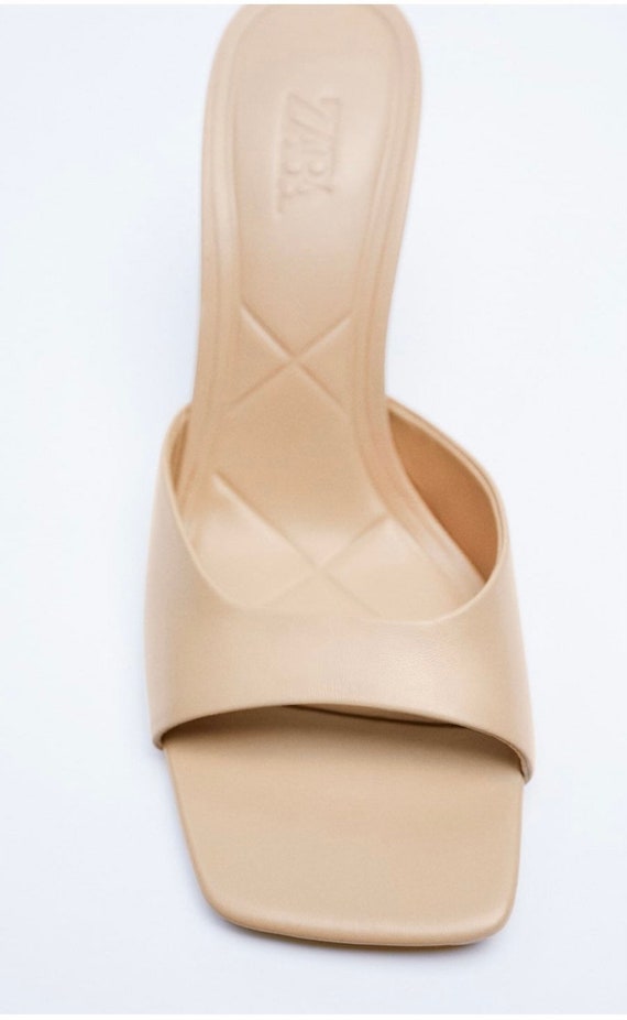 ZARA Nude Heeled Sandal Size 42 Etsy Canada