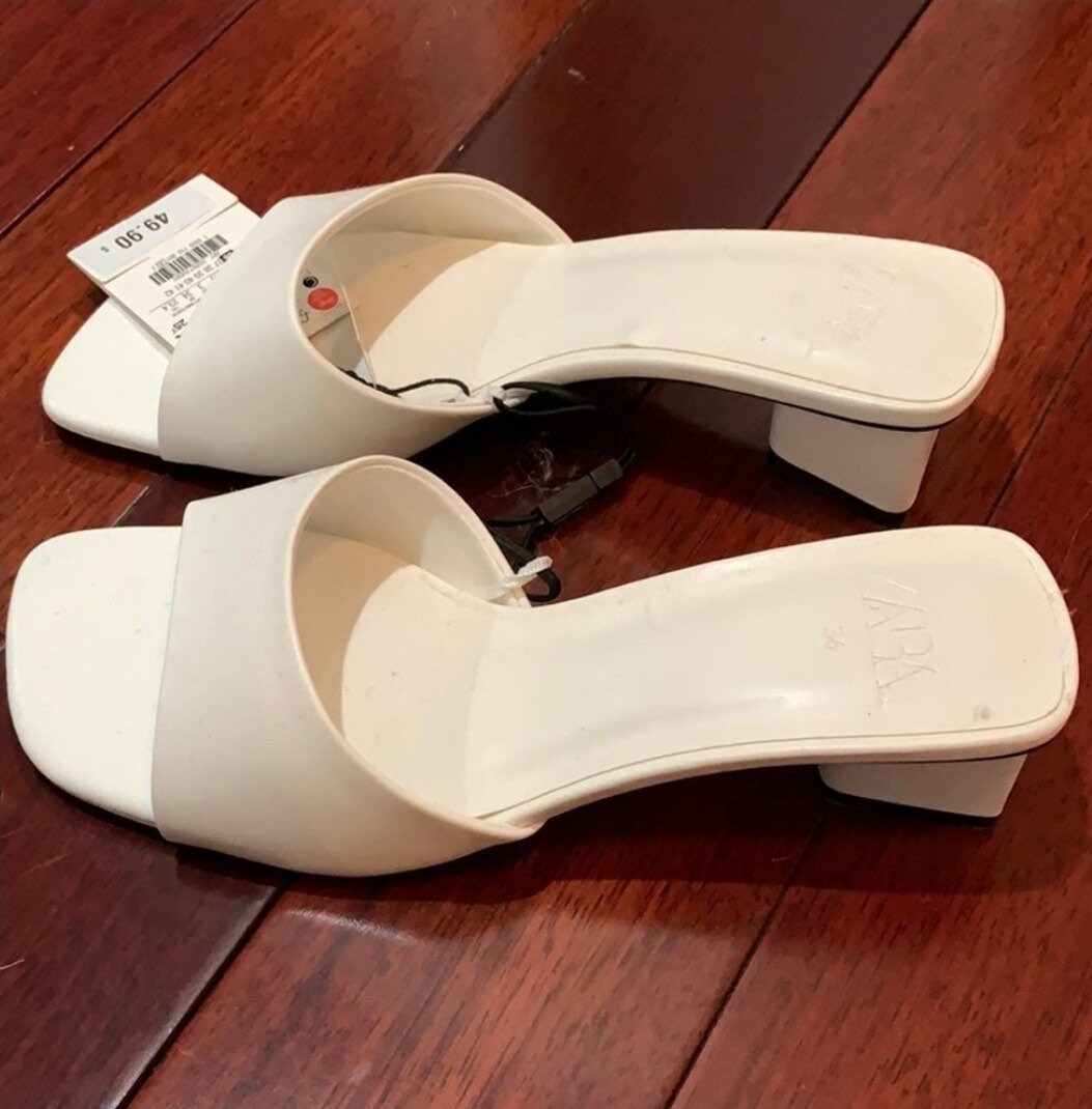 Zara Roze En Witte Sandalen Schoenen met Hakken Maat 41 39 - Etsy België