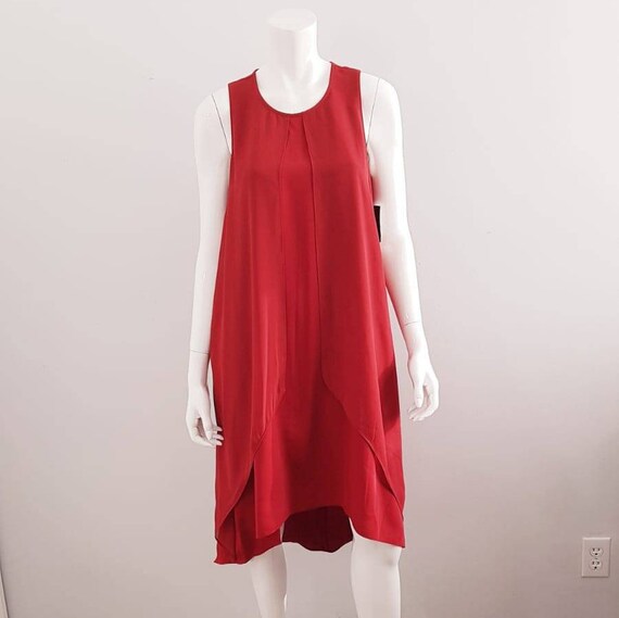 70s Alfani's Vintage Style Red Wine High-Low Dress