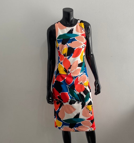 Donna Ricco 60’s Multi Colour Midi Dress Size 12 … - image 1