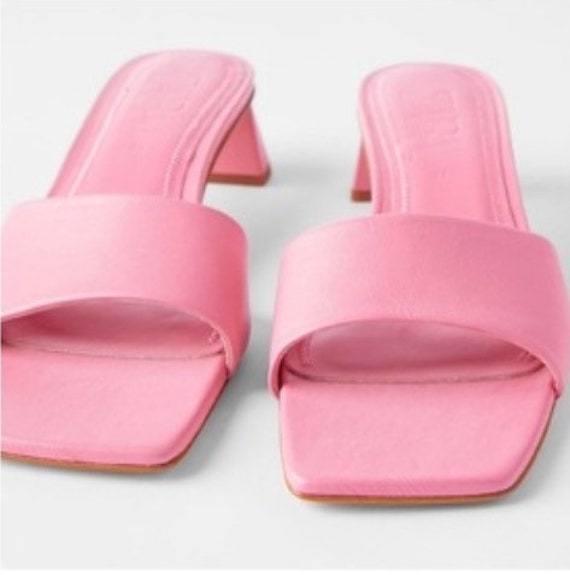 Zara Roze En Witte Sandalen Schoenen met Hakken Maat 41 39 - Etsy België