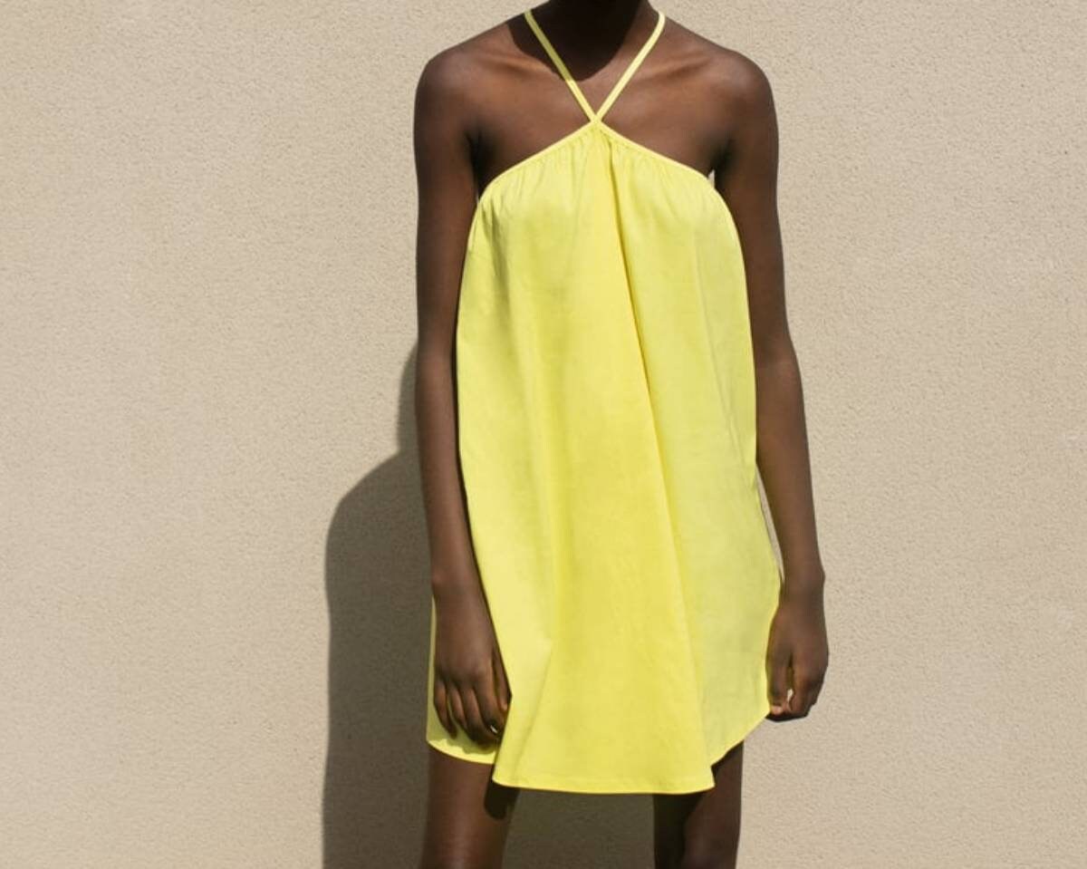 Zara Stunning Yellow Voluminous Flounce TRF Short Free Dress - Etsy Ireland