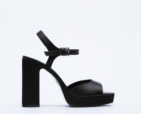 Zara - Block Heel High Heels - Black - Women