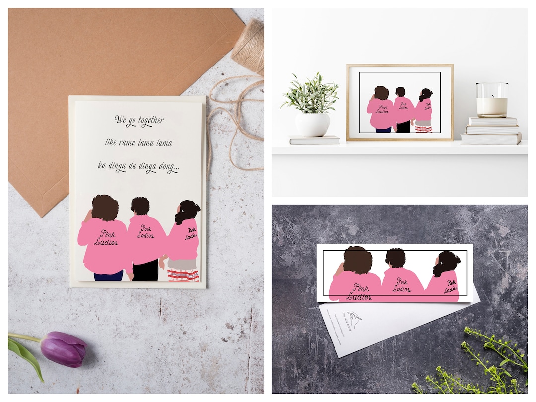 Grease the Musical Greeting Card A4 Poster Print and Bookmark Etsy UK