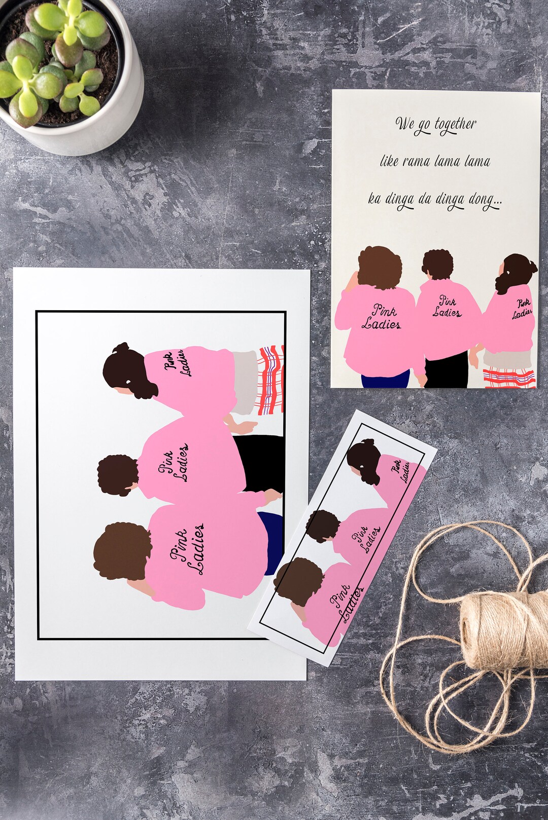 Grease the Musical Greeting Card, A4 Poster Print and Bookmark Rydell