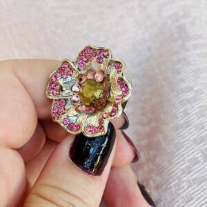Rhinestone Floral Ring