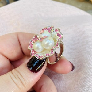 Rhinestone Floral Ring