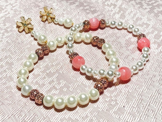 Pearl drop earrings and bracelet deals