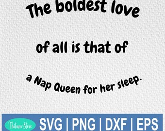 面白いお昼寝女王のSVG、睡眠に関する名言のカットファイル（デジタルダウンロード）