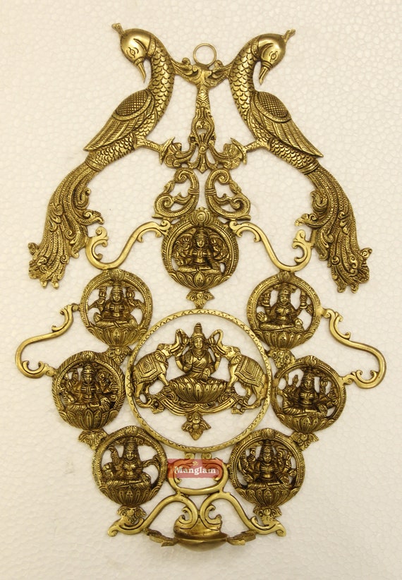 Handmade Brass Ashtalakshmi Wall Hanginghome And Living India - Brass Wall Hangings Indian Handmade Brass Ashtalakshmi Wall Hanginghome And Living India - Brass Wall Hangings Indian
