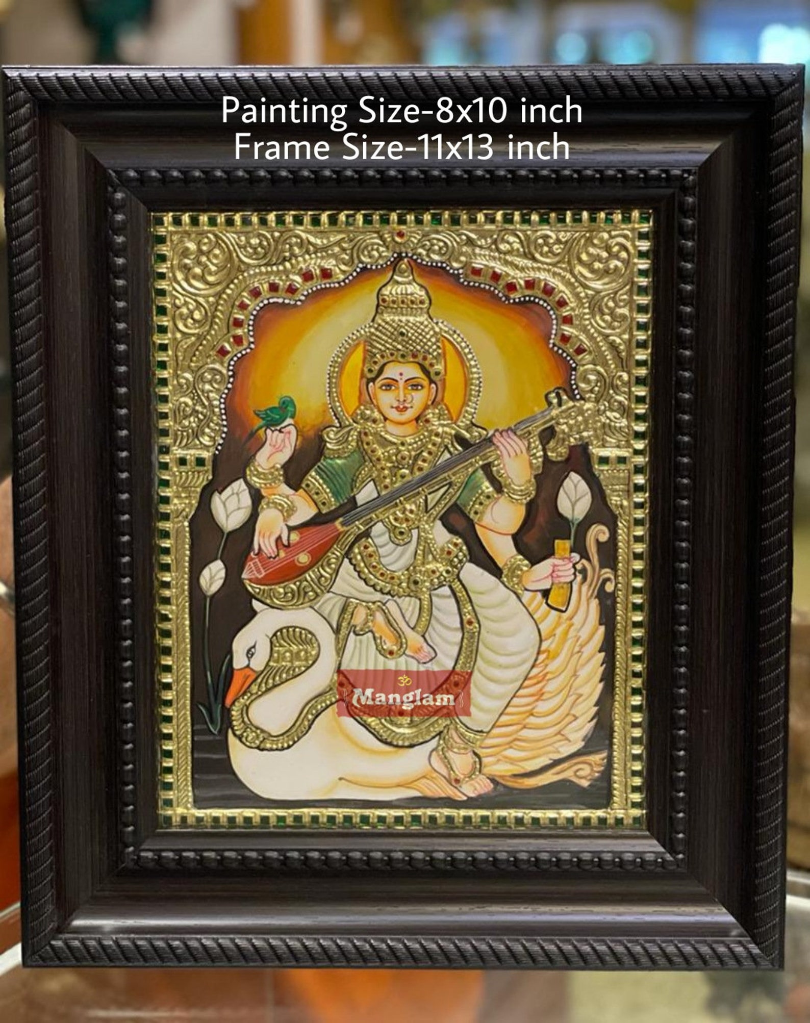 TANJORE PAINTING of Saraswatipure Gold Foil Tanjore Painting Etsy