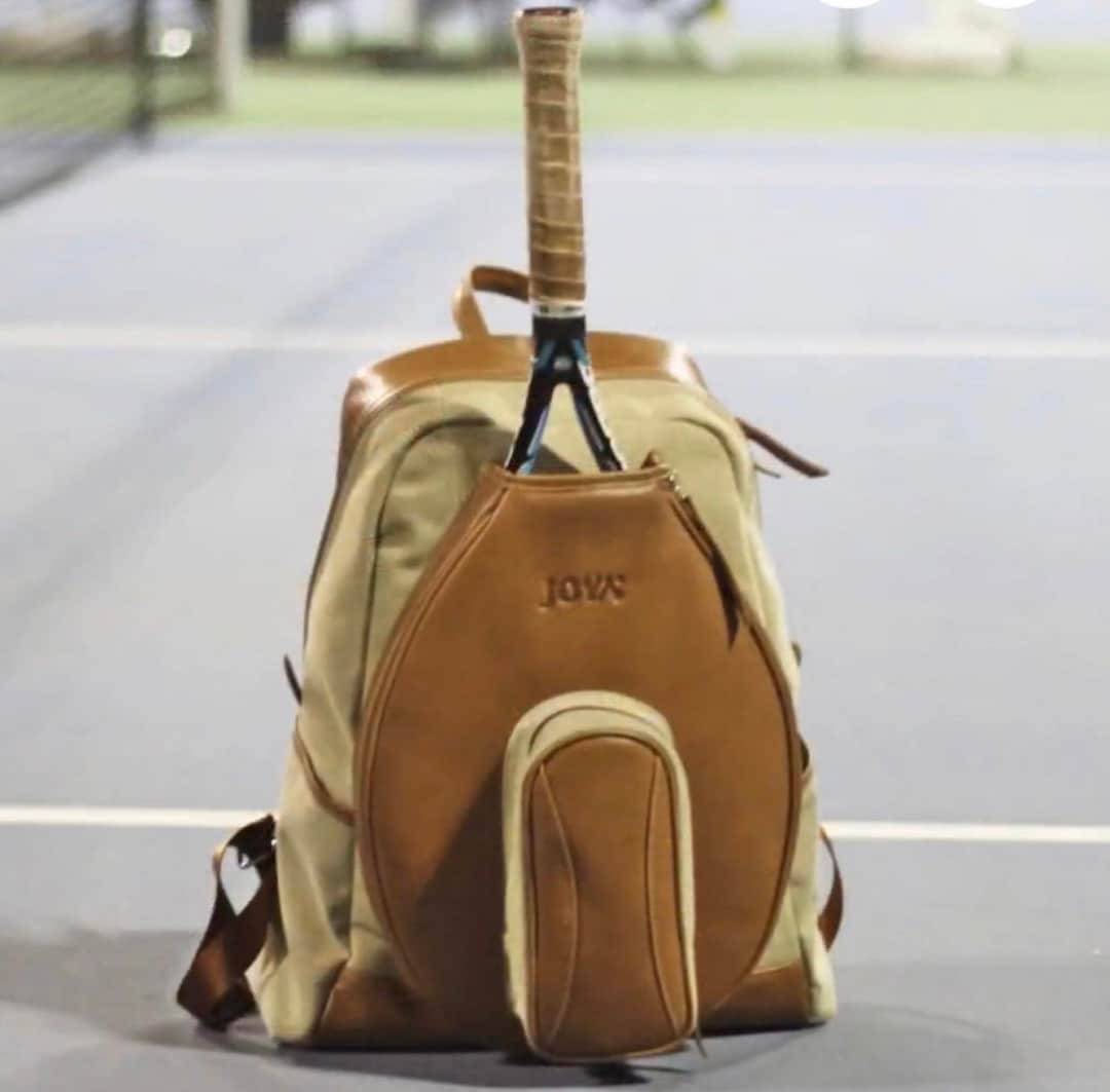 Joya Hand Painted Distressed Leather Backpack Joya Personalized Limited Leather Canvas Hand Made 3 Racket  main image 2