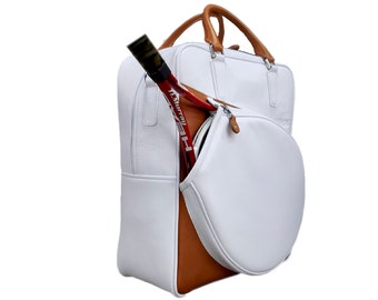 Genuine Leather Personalized Tennis Bag, Tote Tennis Bag, Women Tennis Bag