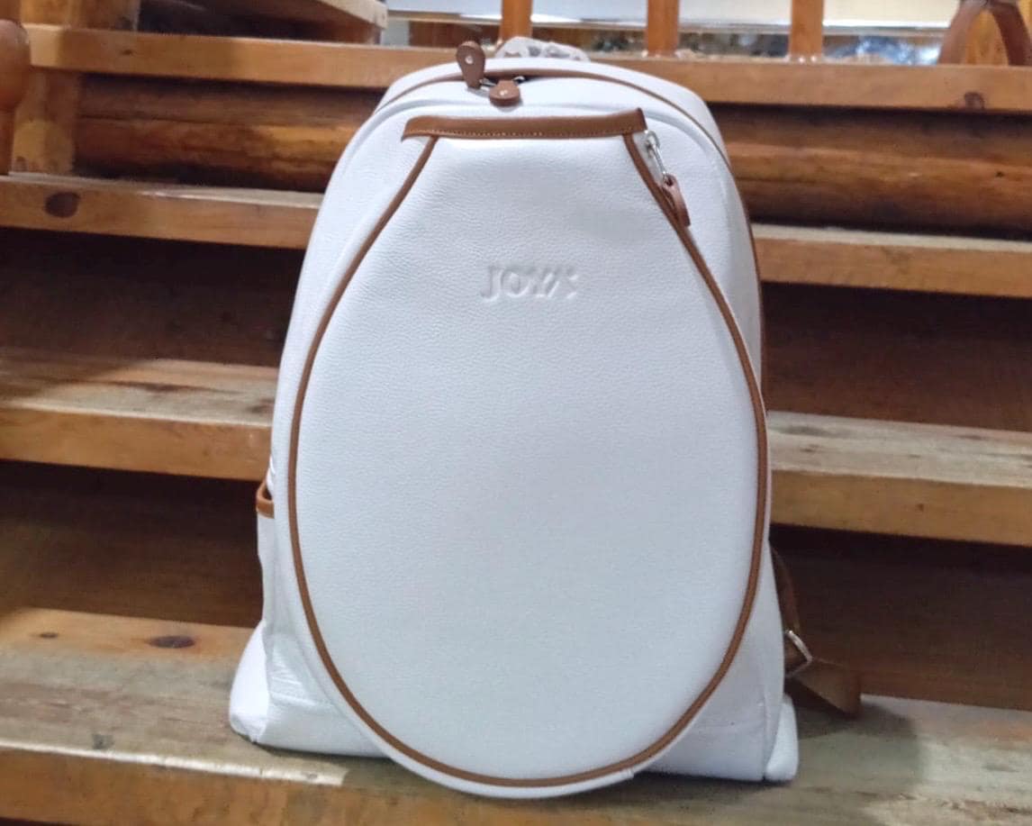 Tennis Backpack White Genuine Leather Handmade