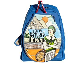 Personalized Printed Original Leather Tennis Bag