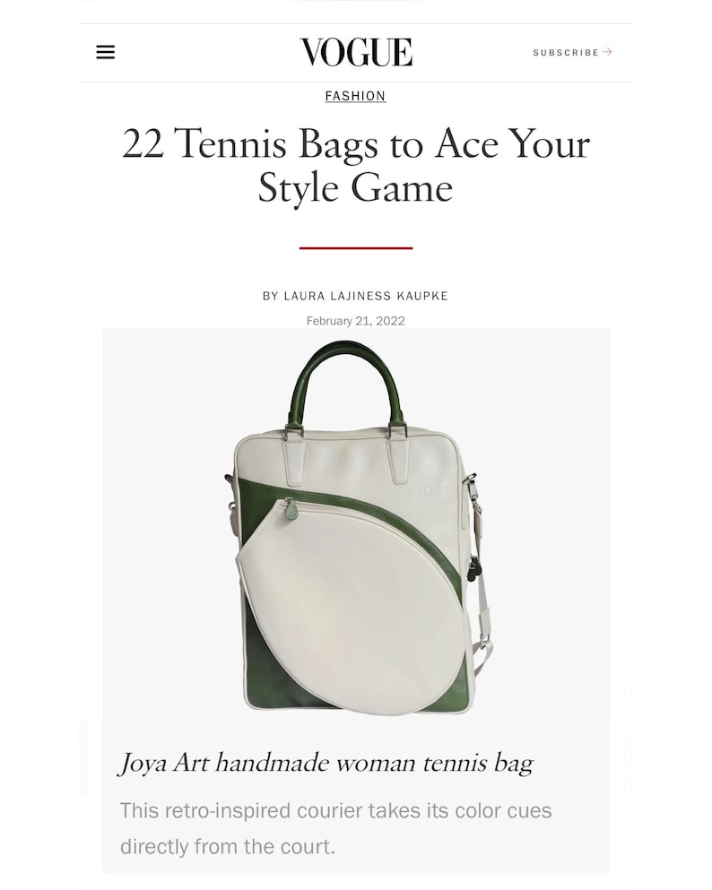 Leather Handmade Woman Tote Tennis Bag By Joya image 2