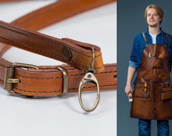 Beck Strap para delantal de piel marrón para hombre