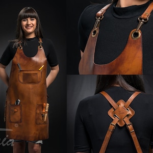 Leather apron for women, Tool apron image 6