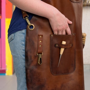 Leather apron for women, Tool apron image 7