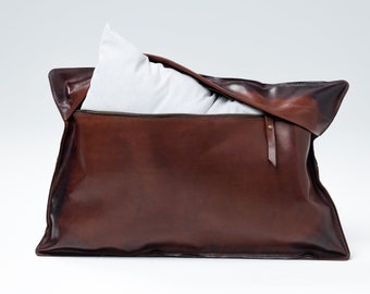 Rectangular Genuine Leather Pillowcase