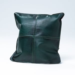 Green Leather Pillow Cover