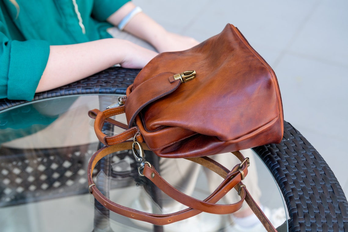 Frame leather bag Etsy