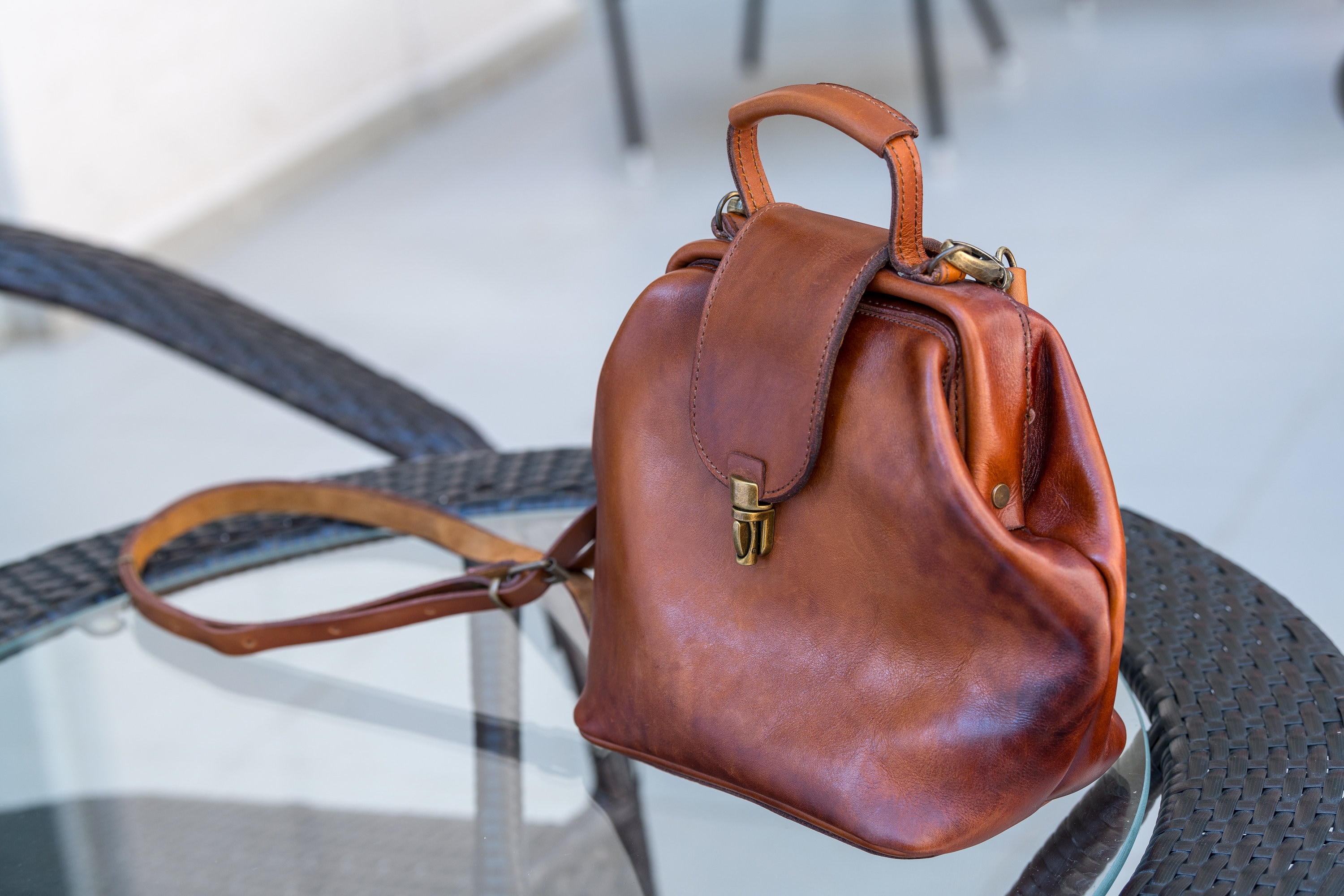 Frame leather bag Etsy