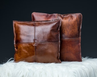genuine leather pillows