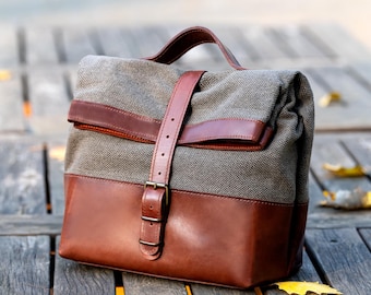 Leather Lunch Bag | Leather Lunch Box Bag