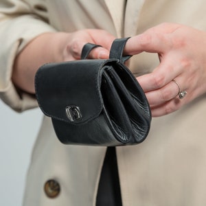 Black Purse For Women Detachable With Belt Women's Genuine Leather Wallet image 4