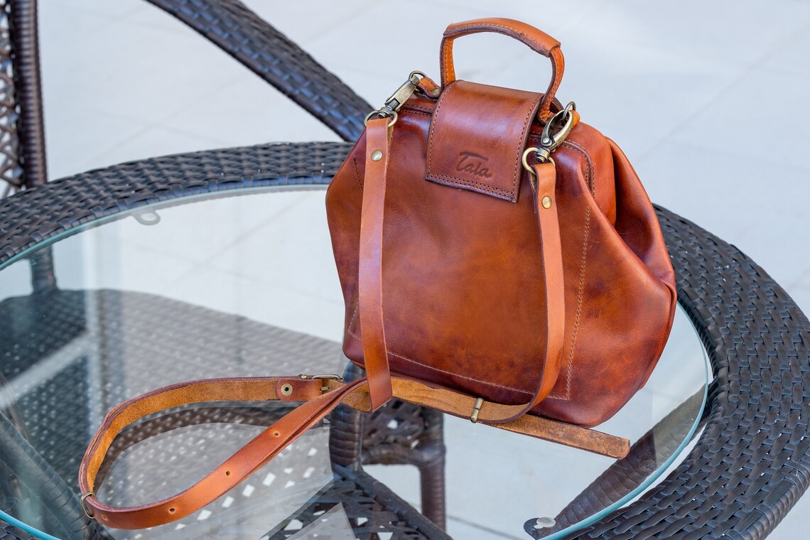 Frame leather bag Etsy