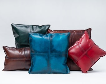 Square Leather Pillow