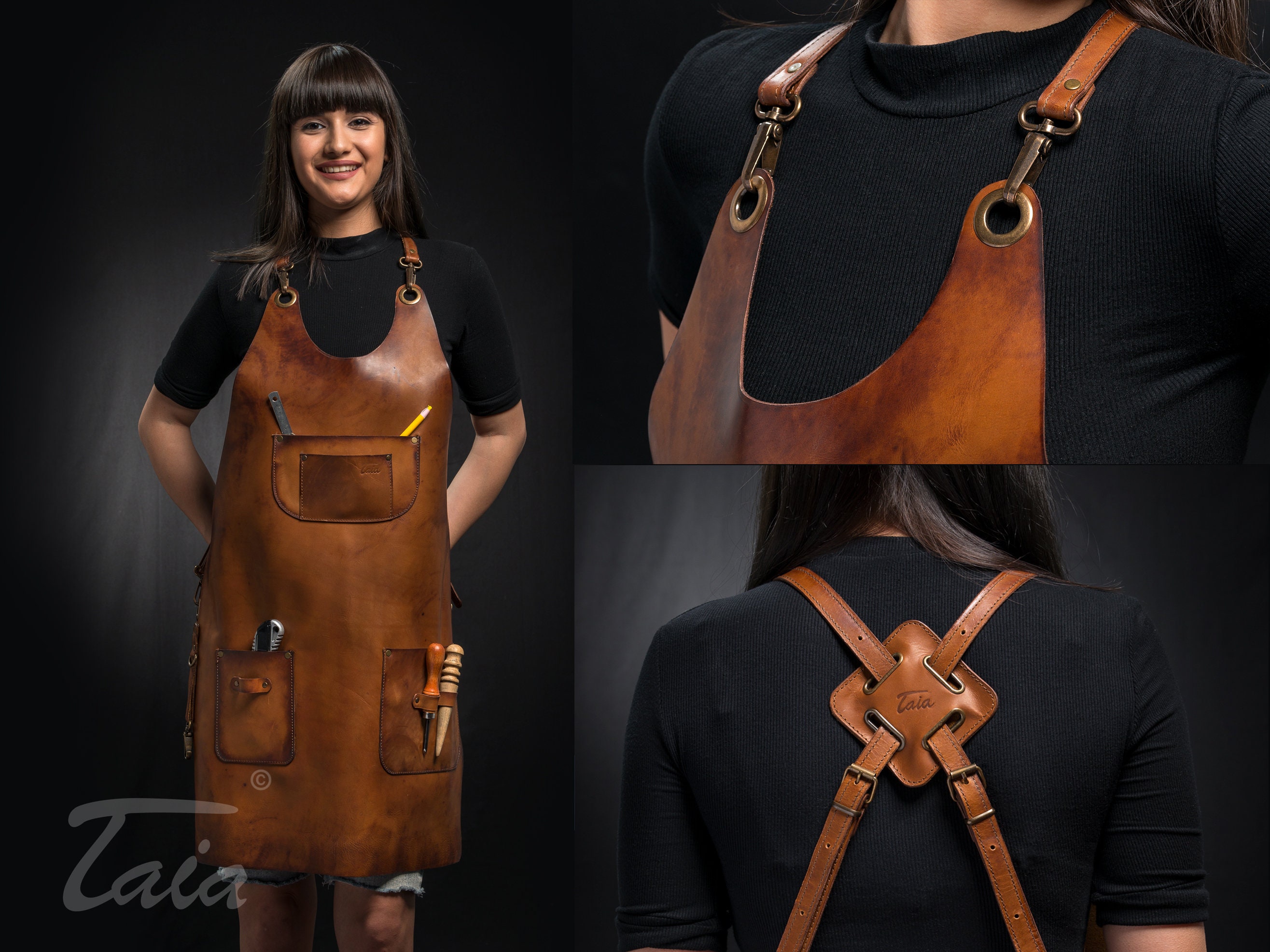 Leather apron for women Tool apron Etsy