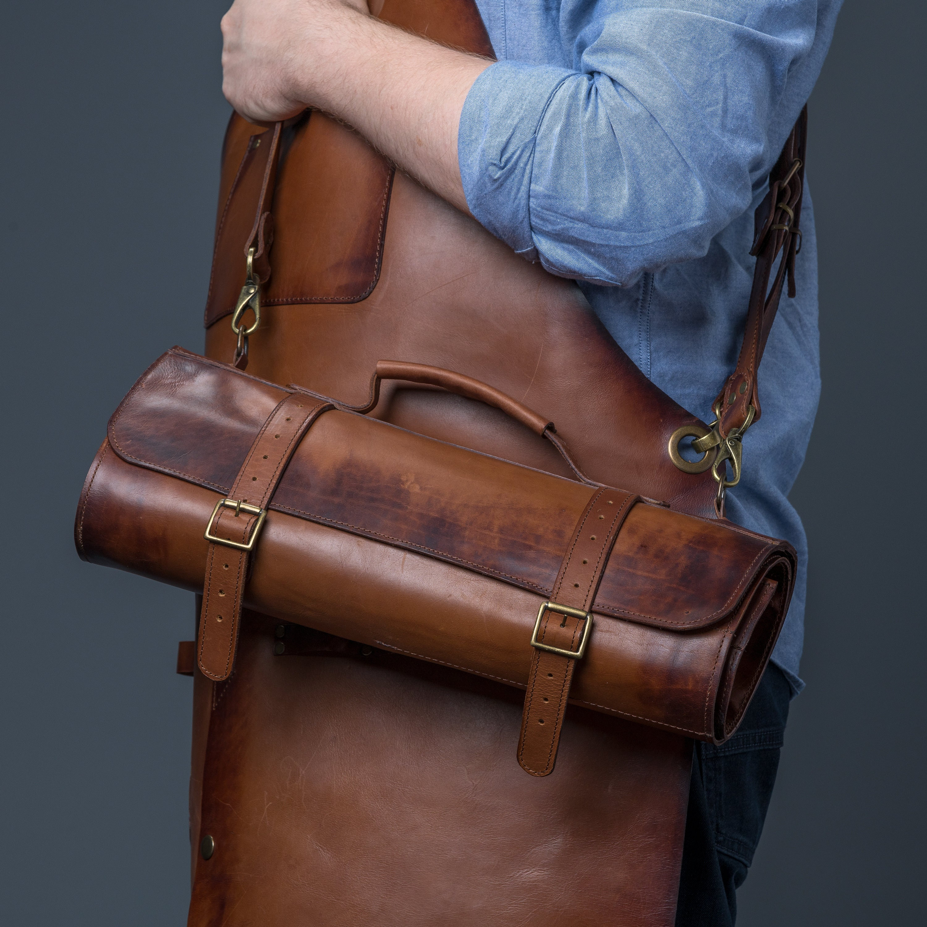 santaku 4way grain leather shoulder bag