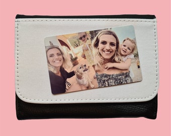 Personalised Photo Metal Custom ID Card Insert Wallet Purse Keepsake Present Gift Idea Mum Dad Son Daughter Brother Sister Any Image or Text