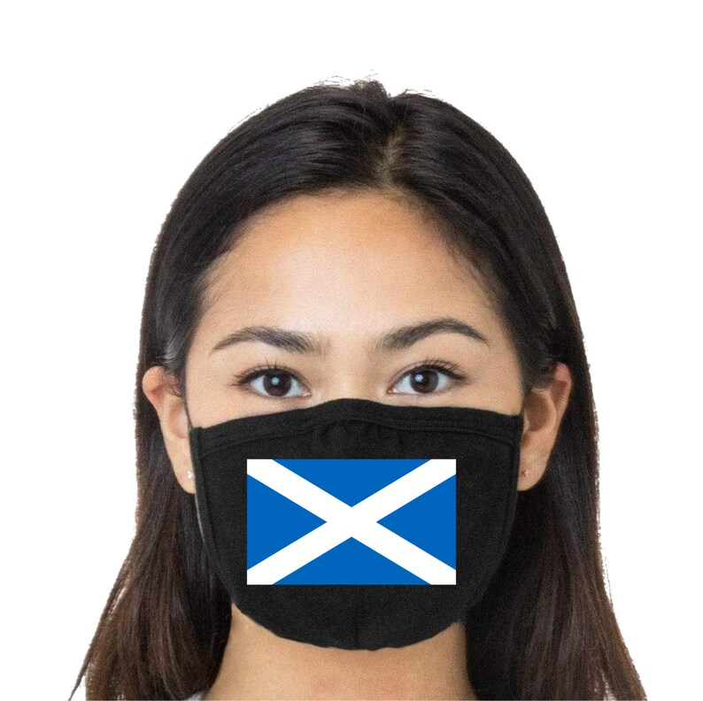 SCOTLAND Scottish Flag Face Mask Washable & Reusable Black Etsy