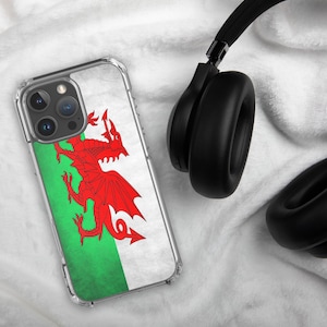 Wales telefoonhoesje Welshe vlag rode draak telefoonhoesje transparant transparant hoesje voor iPhone SE 6 7 8 X 11 12 13 14 15 16 Pro Max Draadloos opladen