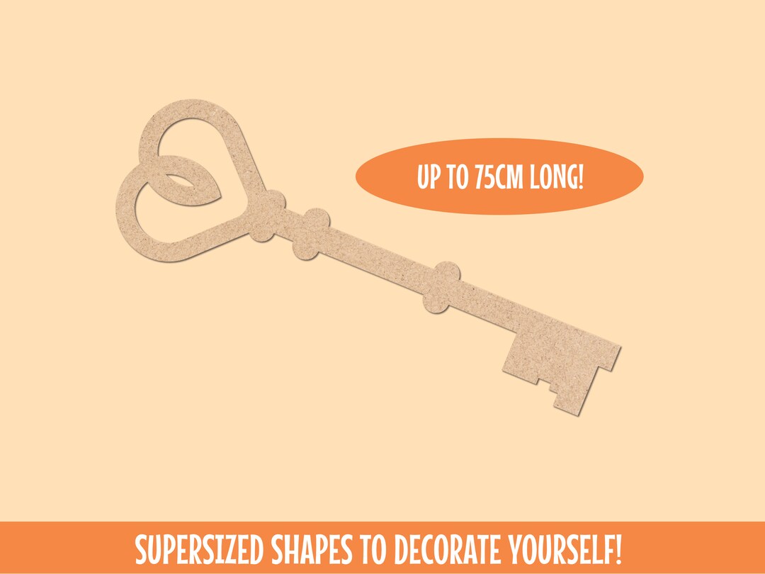 Giant Key Craft Shape MDF Key Paint Your Own Key Shape Etsy