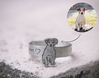 Personalisierter Haustier Liebhaber Ring, Haustier Erinnerungsgeschenk, Hunde Schmuck, Katzen Schmuck