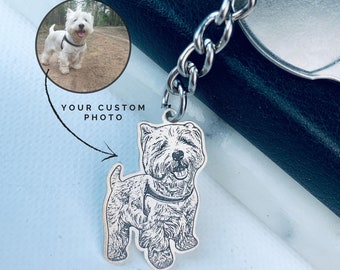 Dog photo keychain • Pet keychain • Pet memorial • Custom dog keychain • Dog memorial gift • Valentines day • Gifts for her • Gifts for him