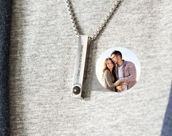 Photo Necklace for Men Projection Necklace for Men Men Memorial Gift Gift for Him Gift for Boyfriend Anniversary Gift for Him Etsy