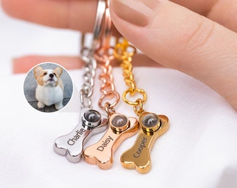 Dog photo keychain • Pet keychain • Pet memorial • Projection keychain • Custom dog keychain • Dog memorial gift • Gifts for him