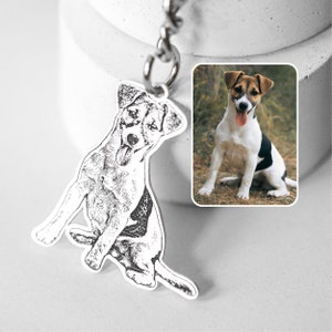 Dog photo keychain Pet keychain Pet memorial Custom dog keychain Dog memorial gift Valentines day Gifts for her Gifts for him image 8