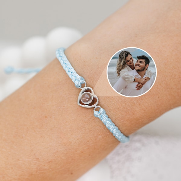 Bracelet photo coeur • Bracelet projection • Bracelet photo • Projection photo personnalisée • Cadeau pour la Saint-Valentin • Cadeau pour elle