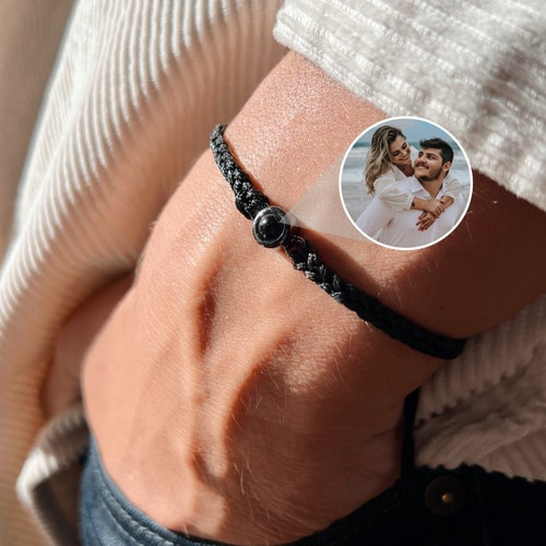 Bracelet photo • Bracelet pour couple • Bracelet projection • Bracelet petit ami • Bracelet pour lui • Bracelet commémoratif • Cadeau pour lui