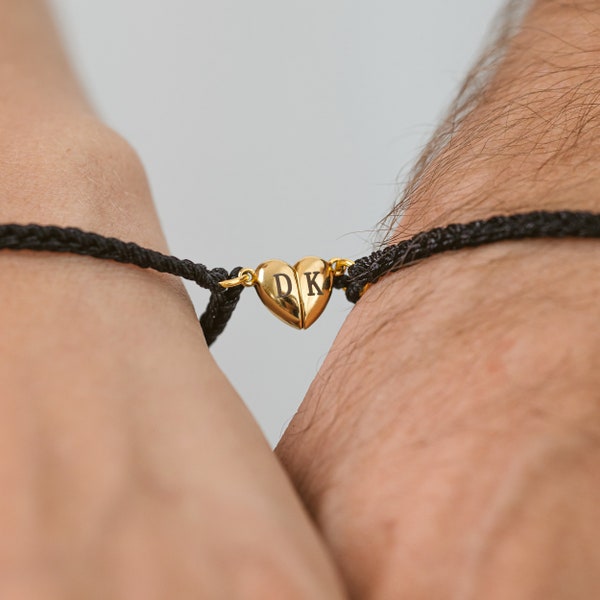 Bijpassende armbanden voor koppels • Armband voor koppels • Cadeau voor een langeafstandsrelatie voor een vriend • Magnetische armband • Cadeau voor koppels