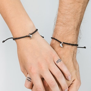 Matching bracelets for couples Couple bracelet Long distance relationship gift for boyfriend Magnetic bracelet Couples gift zdjęcie 7